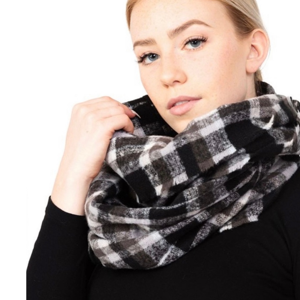 Plaid Check Infinity Scarf